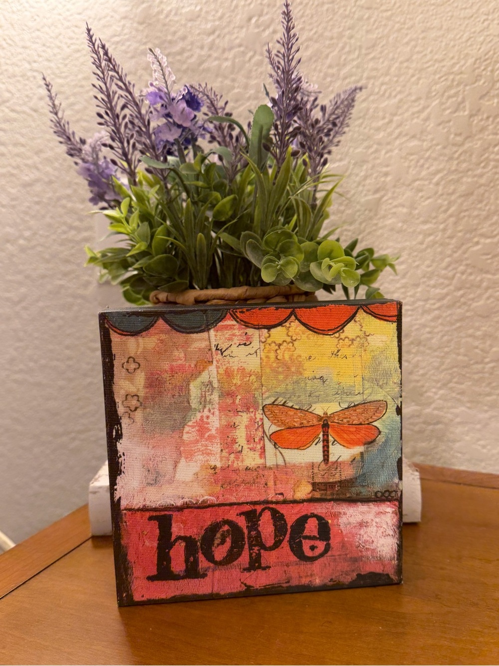 Demdaco Kelly Rae Roberts Mixed Media Wall  or Tabletop Print of “Hope”